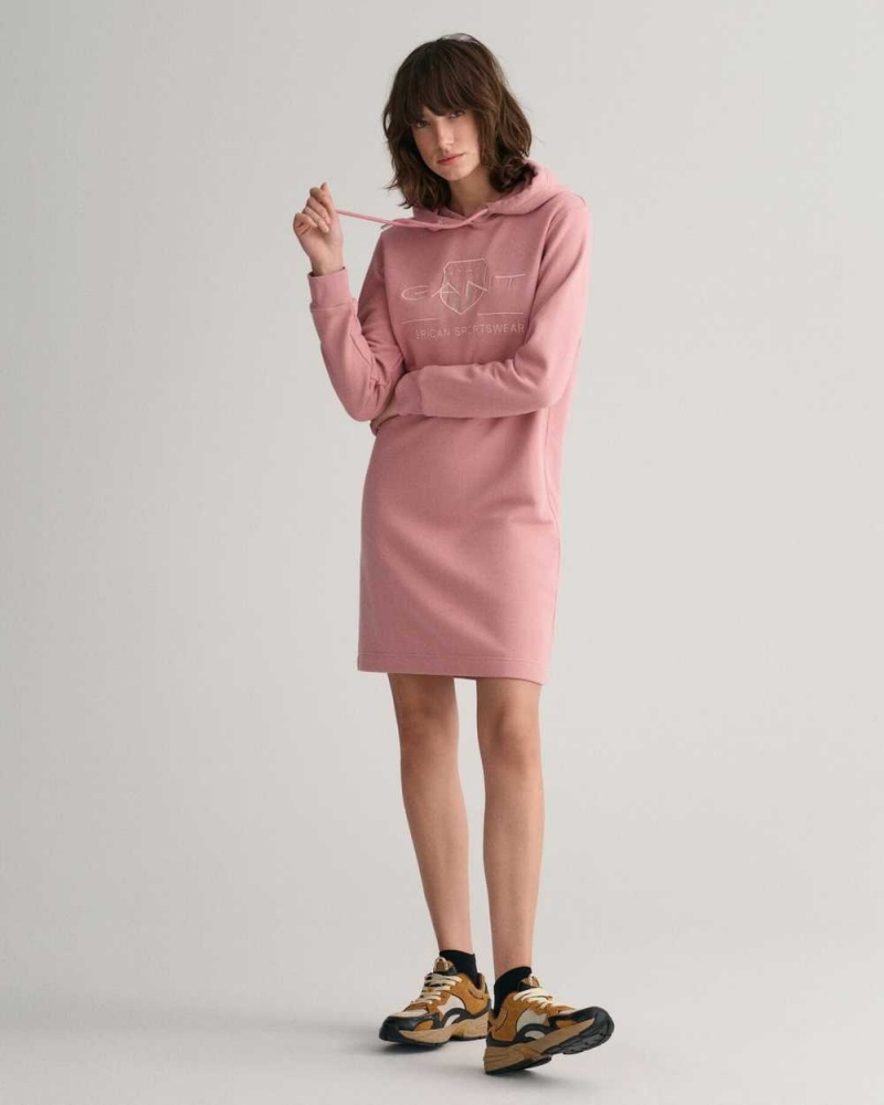 Gant Tonal Shield Women's Dress Faded Pink Melange | LZXEK-4809