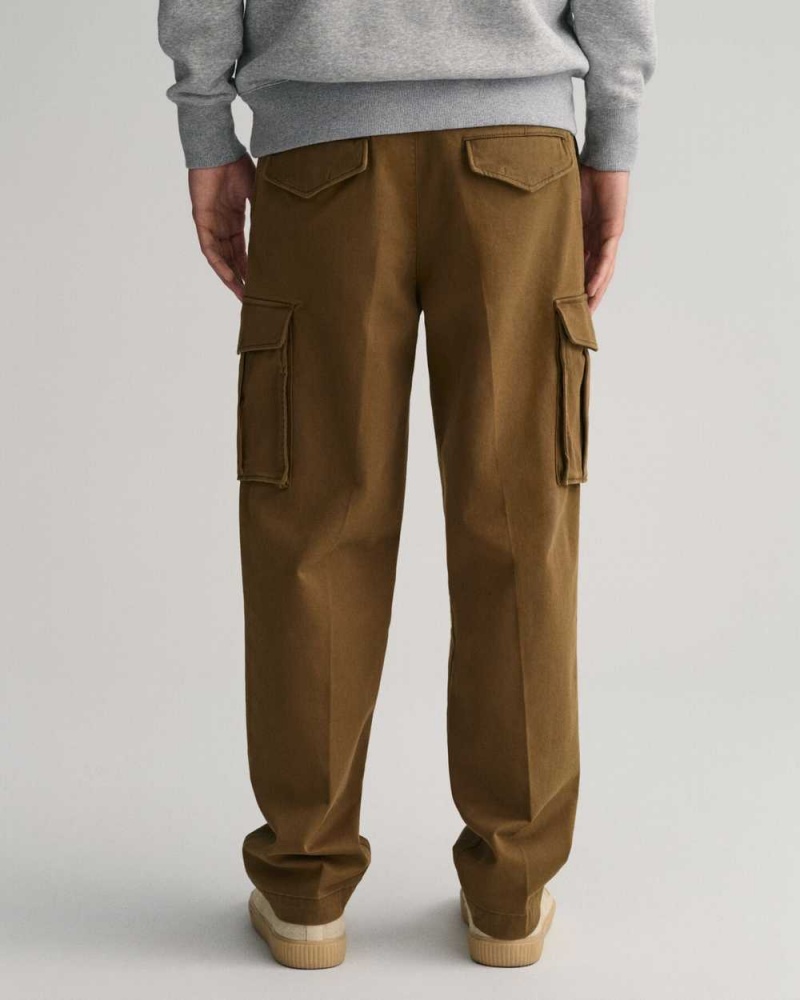 Gant Twill Cargo Men's Pants Dark Cactus | TRJIC-4129