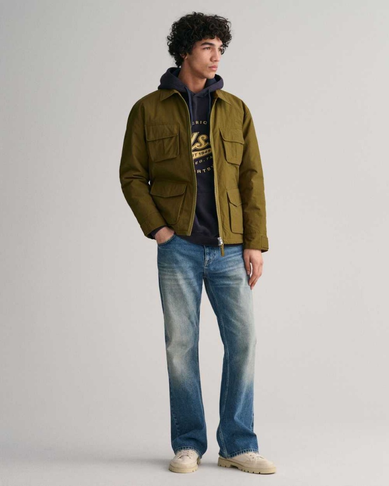 Gant Utility Men's Jackets Warm Surplus Green | KMIOB-3021