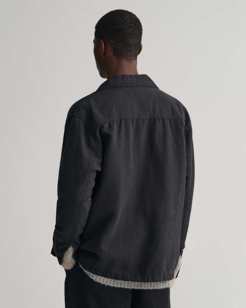 Gant Utility Over Men's Shirts Black | SQFMO-1657