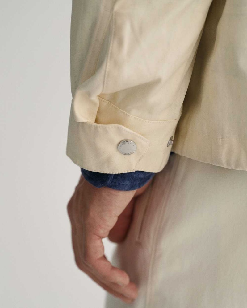 Gant Waxed Anorak Men's Jackets Cream | HZPNL-1609