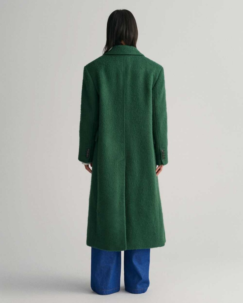 Gant Wool Blend Women's Coats Forest Green | OHCYM-6023