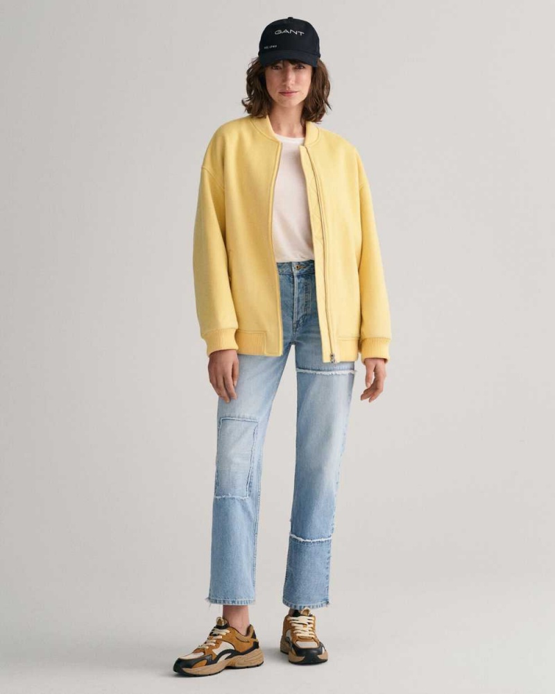 Gant Wool Bomber Women's Jackets Dusty Light Yellow | KQXYG-6702