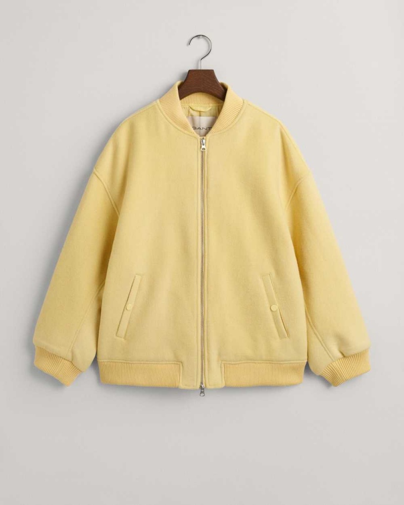 Gant Wool Bomber Women's Jackets Dusty Light Yellow | KQXYG-6702