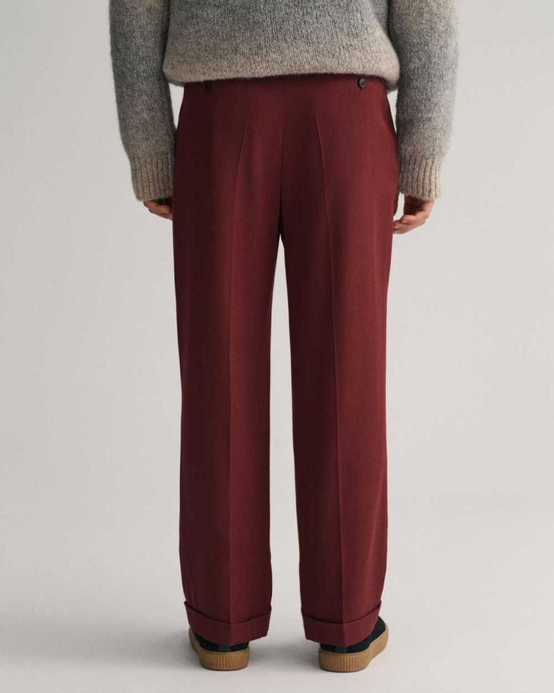 Gant Wool Twill Suit Men's Pants Red Shadow | NYHRG-6237