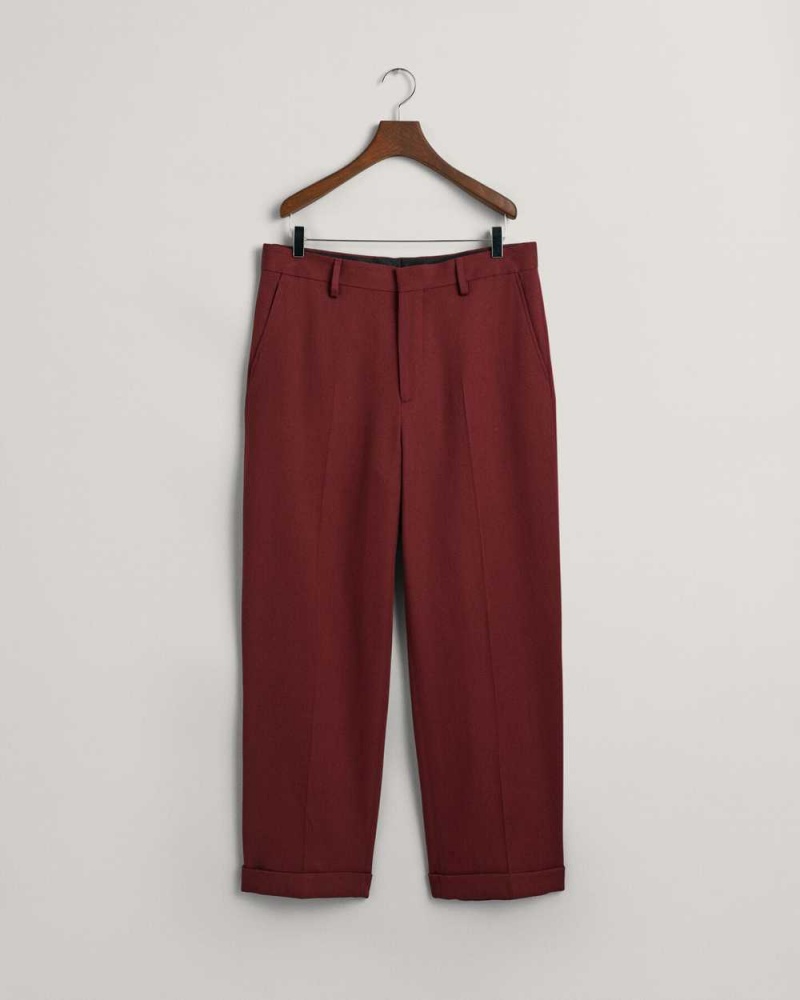 Gant Wool Twill Suit Men's Pants Red Shadow | NYHRG-6237